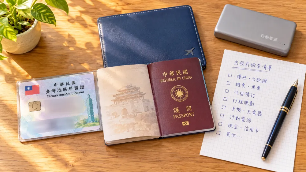 十二件事裡最花時間的是第一件：把證件從抽屜裡拿出來，確認有效期與姓名拼音。